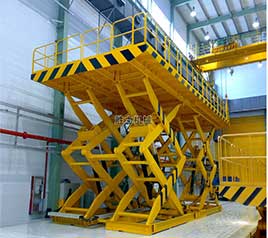 非標雙跨剪叉升降機安裝完畢！